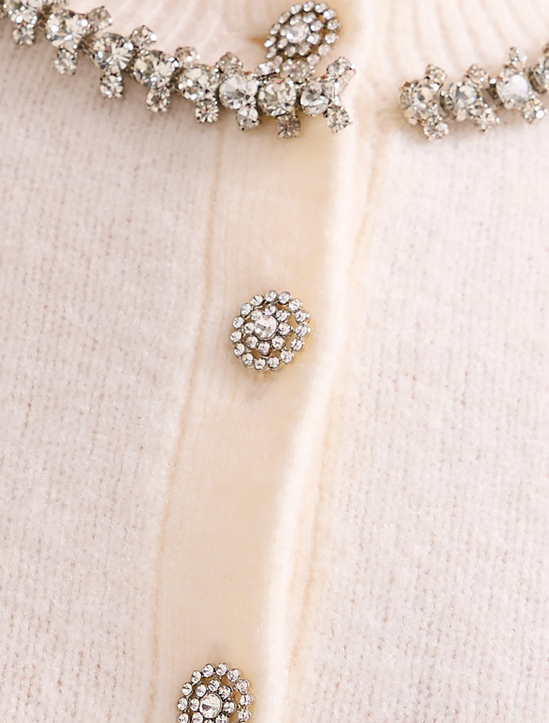 Elina Embellished Crew Neck Cardigan