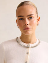 Elina Embellished Crew Neck Cardigan