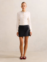 Elina Embellished Crew Neck Cardigan