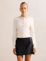 Elina Embellished Crew Neck Cardigan