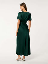 Chelsea Flutter Sleeve Satin Maxi Dress Forever New