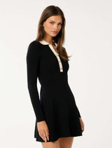 Phoebe Long Sleeve Trim Mini Dress Forever New