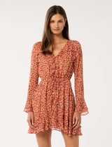 Piper Ruffle Long Sleeve Mini Dress Wilmont Ditsy Forever New