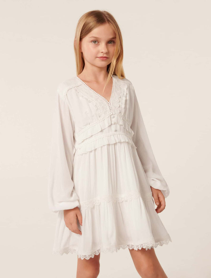 Everly Teen Lace Trim Dress Forever New