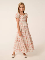 Mini Teen Puff Sleeve Maxi Dress Trellis Floral Forever New