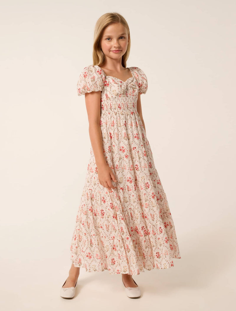 Mini Teen Puff Sleeve Maxi Dress Trellis Floral Forever New