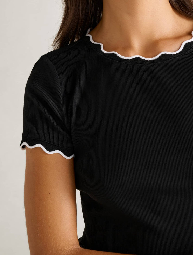 Rebecca Scallop Trim T-Shirt Forever New