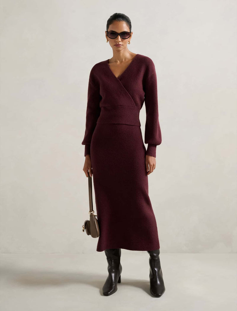 Sloane Petite Wrap Knit Sweater Forever New