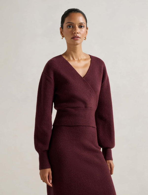 Sloane Petite Wrap Knit Sweater Forever New