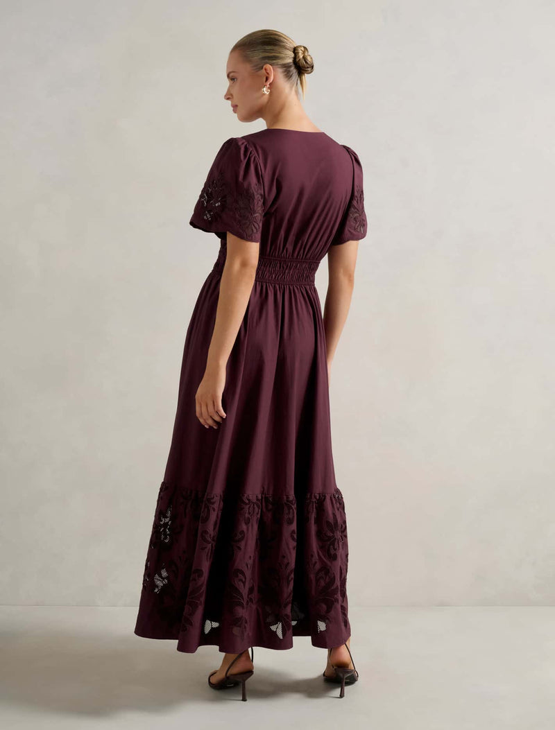 Eleanor Cutwork Midi Dress Forever New