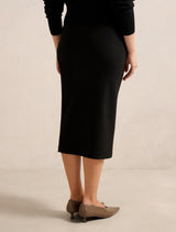 Lacey Crepe Split Midi Skirt Forever New