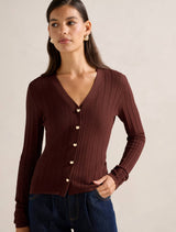 Izzy Pointelle Long Sleeve Top Forever New