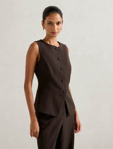 Orla Petite High Neck Waistcoat Forever New