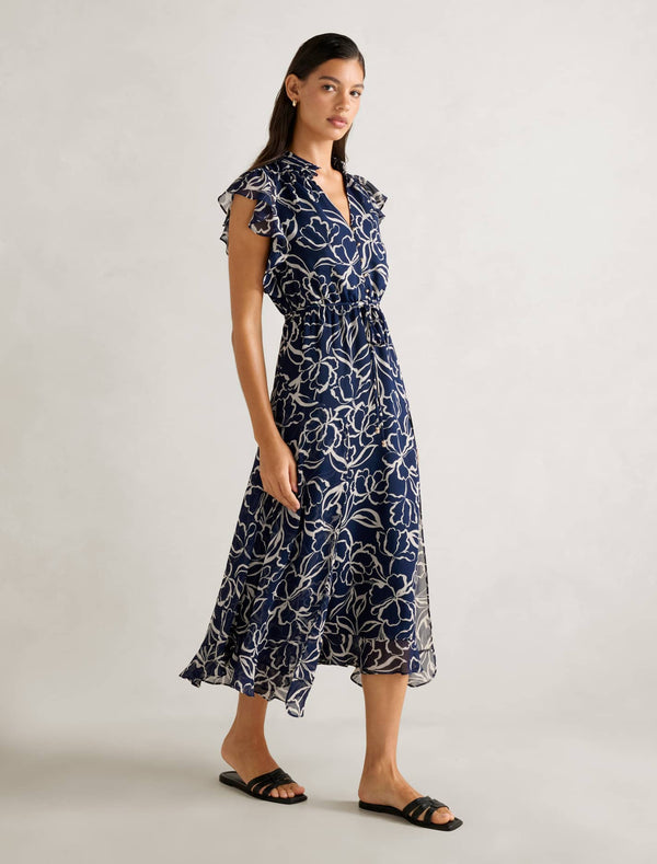 Maxwell Flutter Sleeve Midi Dress Forever New