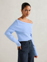 Mariah Petite Boucle Bardot Sweater Forever New