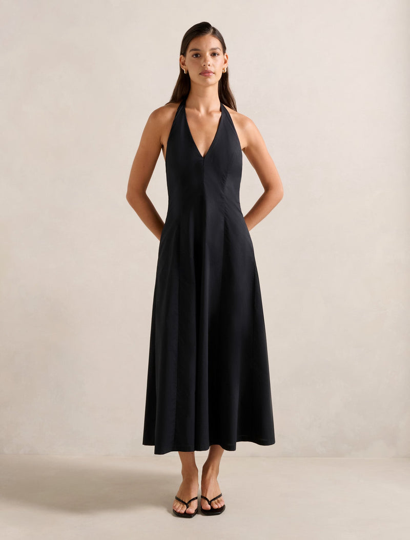 Lucinda Halter Neck Midi Dress Black | Forever New Lucinda Halter Neck Midi Dress Black | Forever New