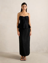 Maggie Linen Column Maxi Skirt Forever New