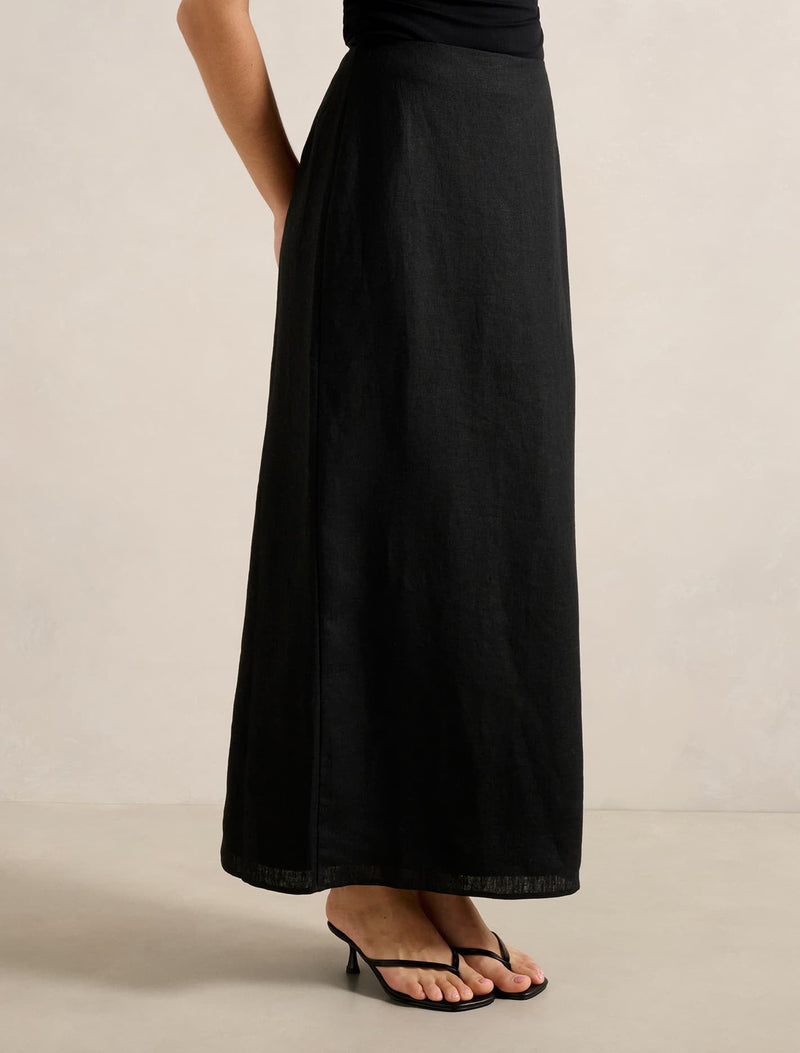 Maggie Linen Column Maxi Skirt Forever New