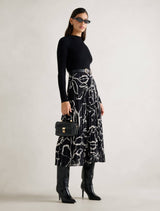 Ayla Print Pleated Midi Dress Forever New