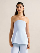 Enya Strapless Top Cloud Blue Set Forever New