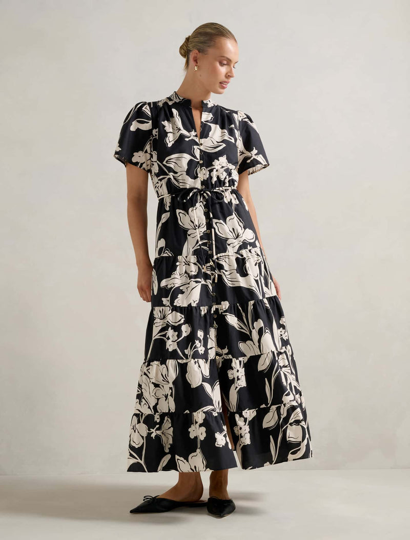 Adeline Short Sleeve Midi Dress Hyland Floral Forever New