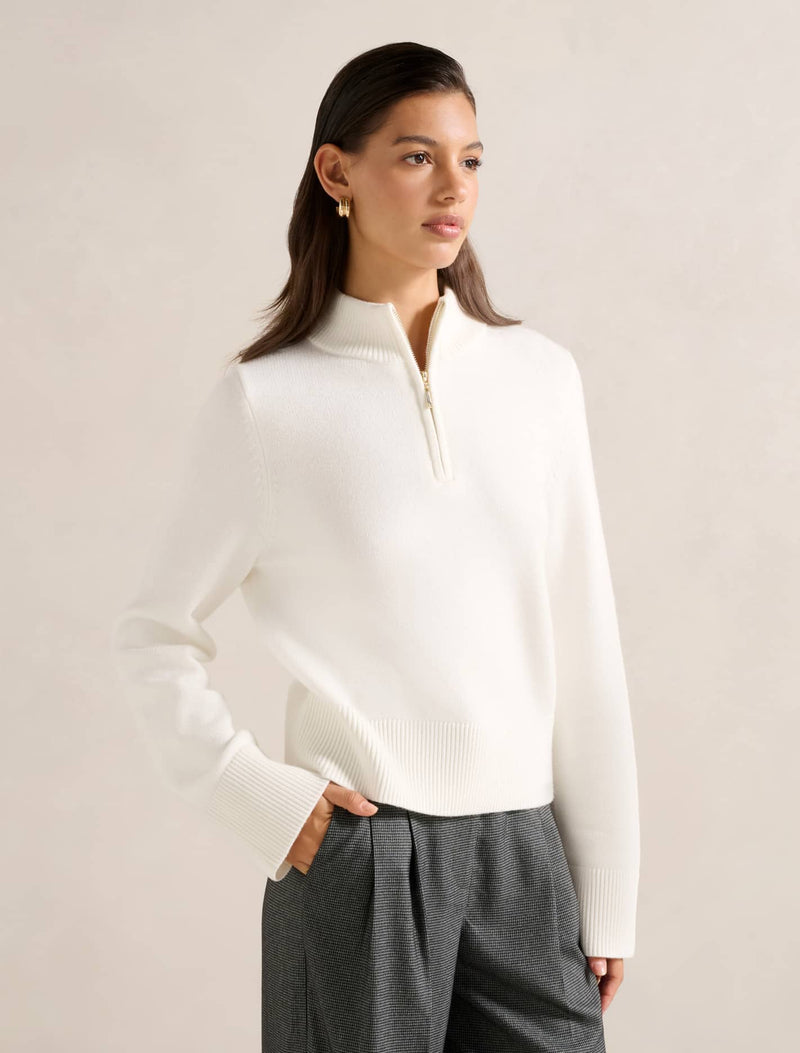 Chantal Zip Neck Knit Sweater
