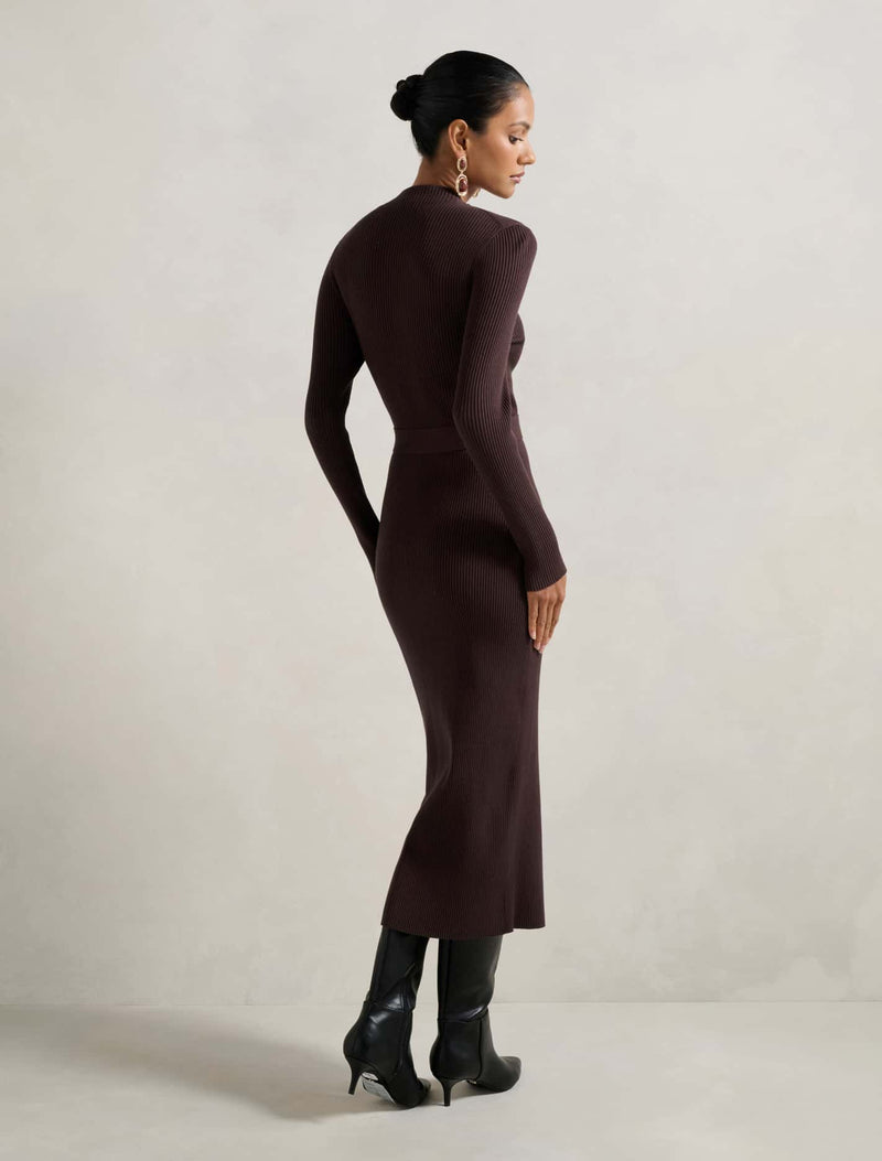 Kiara Petite Button Detail Midi Dress
