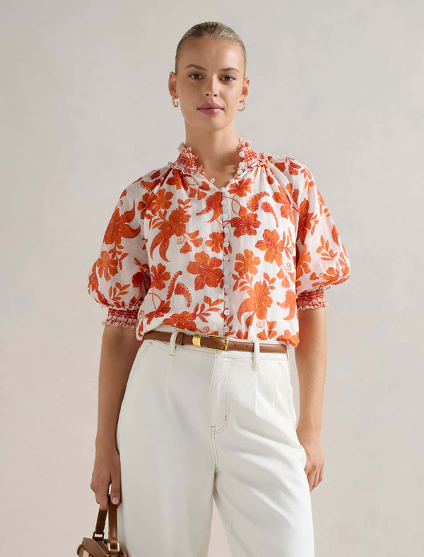 Scarlett Short Sleeve Blouse Astley Floral Forever New