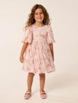 Claudine Girls Puff Sleeve Dress Forever New
