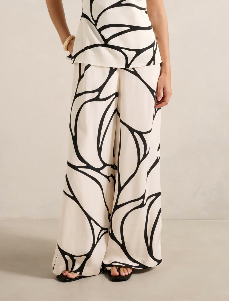 Miya Wide Leg Pants Sabine Abstract Co-ord Forever New