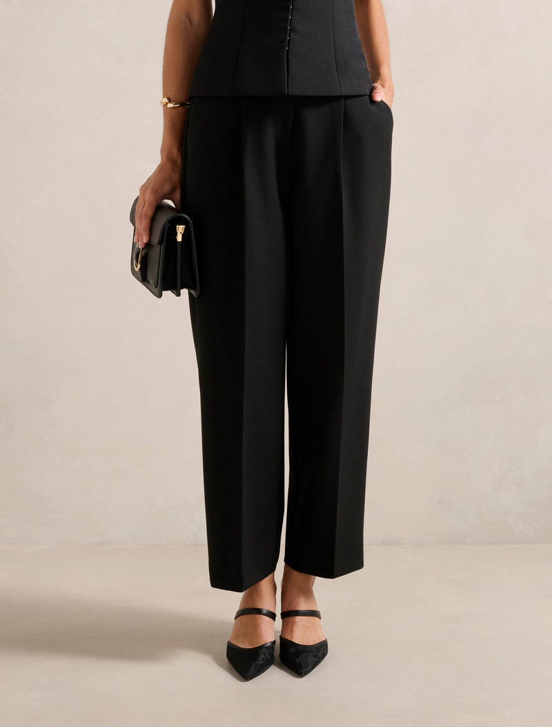 Felicity Barrel Leg Pants Black Forever New