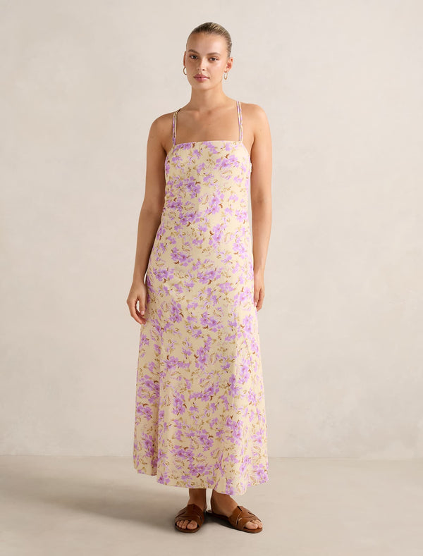 Georgina Strappy Midi Dress Saja Ditsy Forever New