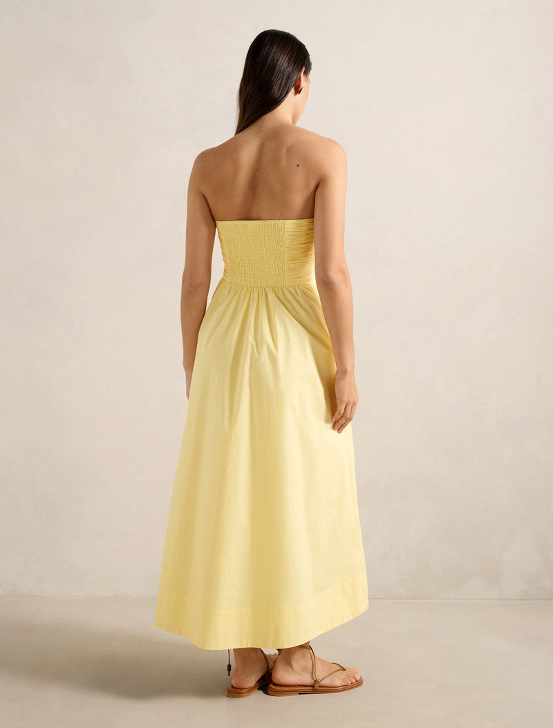 Matisse Ruched Cotton Halter Midi Dress Forever New