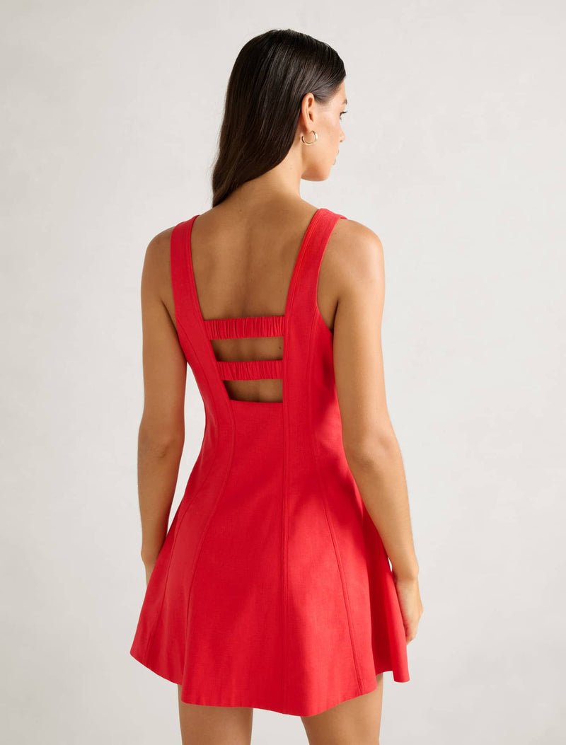 Fran Fit & Flare Linen Mini Dress Forever New
