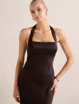 April Open Back Satin Maxi Dress Forever New