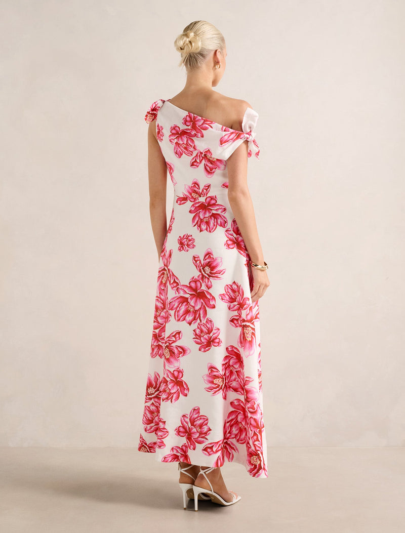 Vinetta Asym Bow Midi Dress