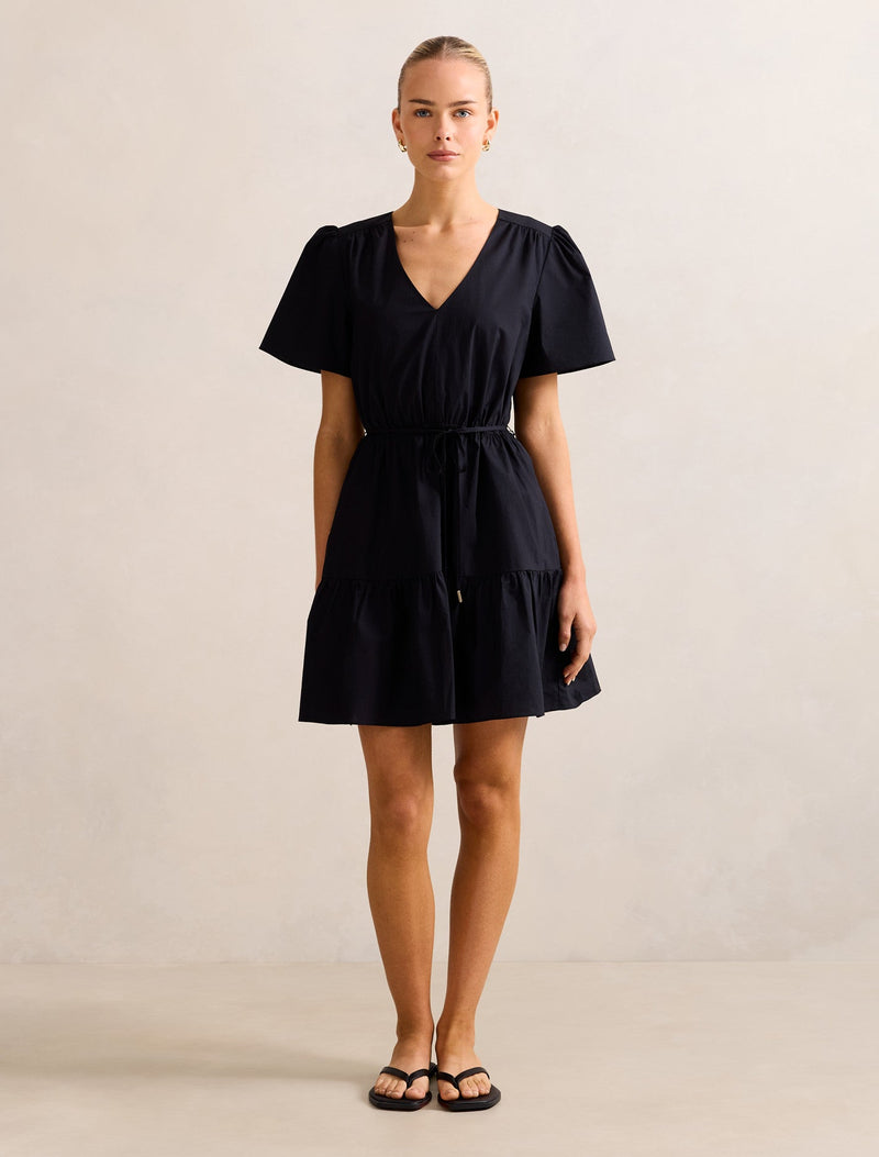 Hattie Short Sleeve Cotton Mini Dress Forever New