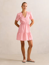 Hattie Short Sleeve Cotton Mini Dress Forever New