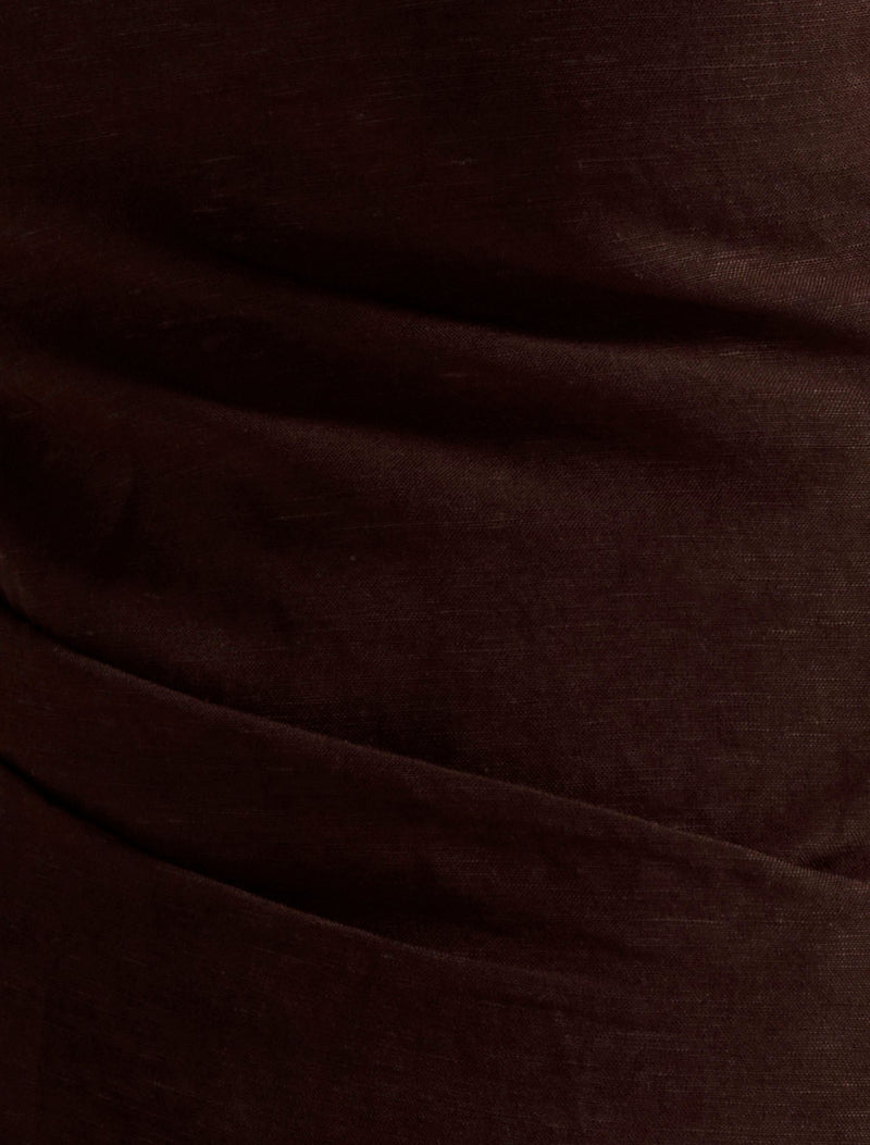 Cinzia Tipped Shoulder Linen Mini Dress Forever New