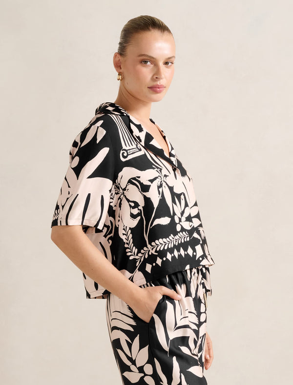 Anika Crop Satin Shirt Forever New