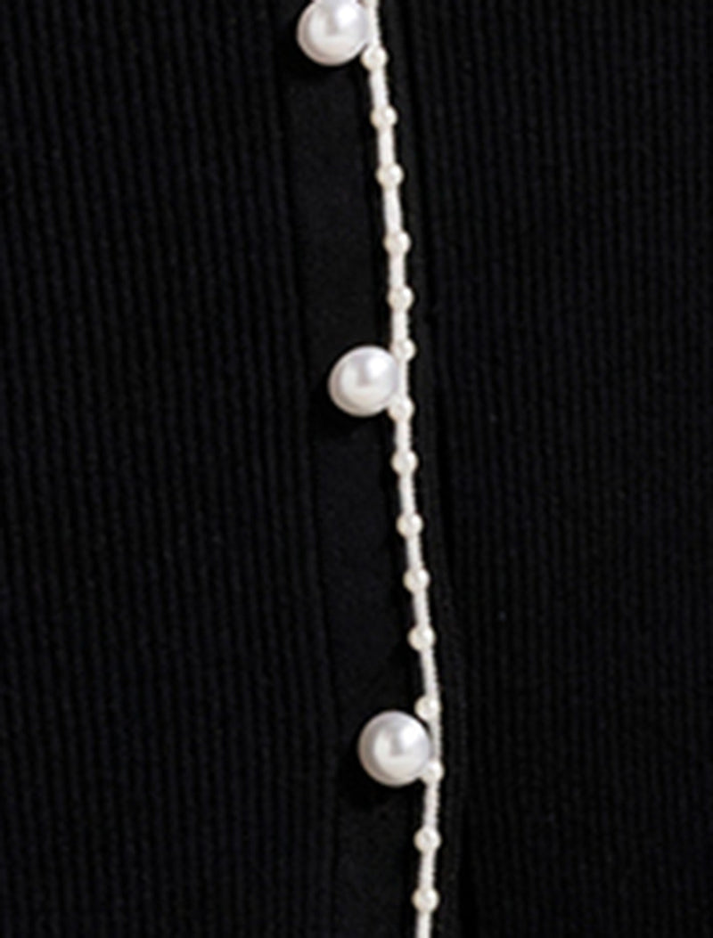 Kelsi Pearl Trim Tipped Knit Dress Forever New
