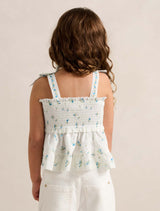 Adelaide Girls Shirred Peplum Top Forever New