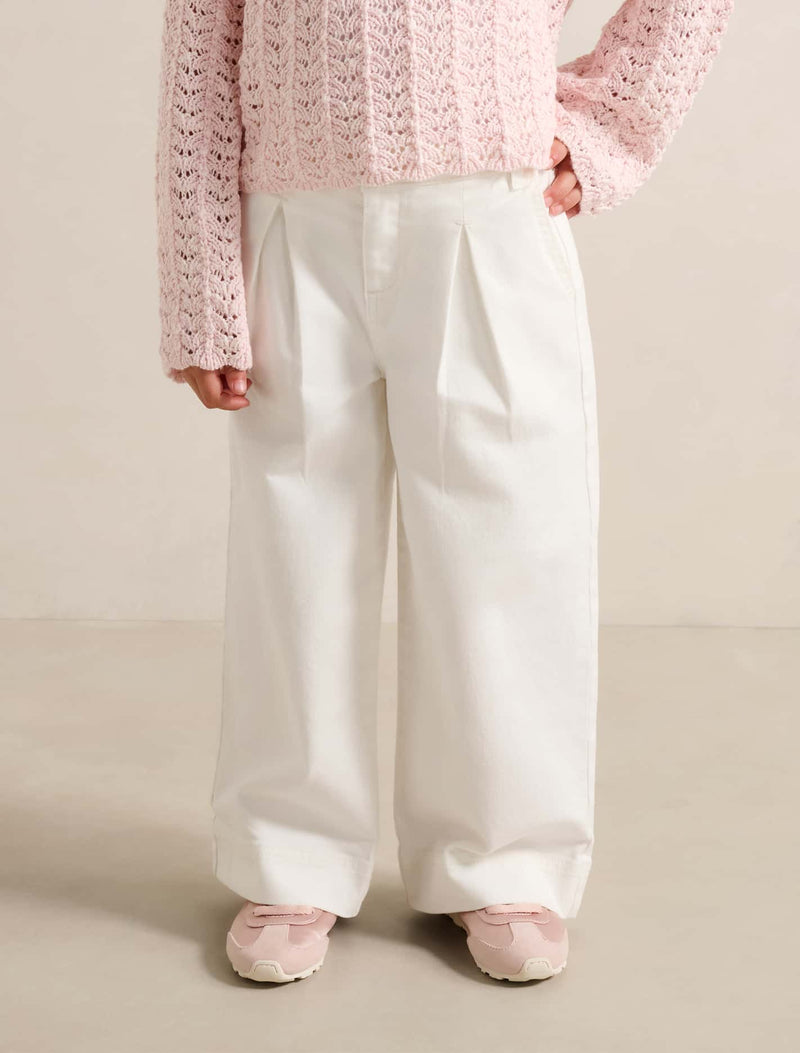 Kiera Girls Wide Leg Jeans Marshmallow White Forever New