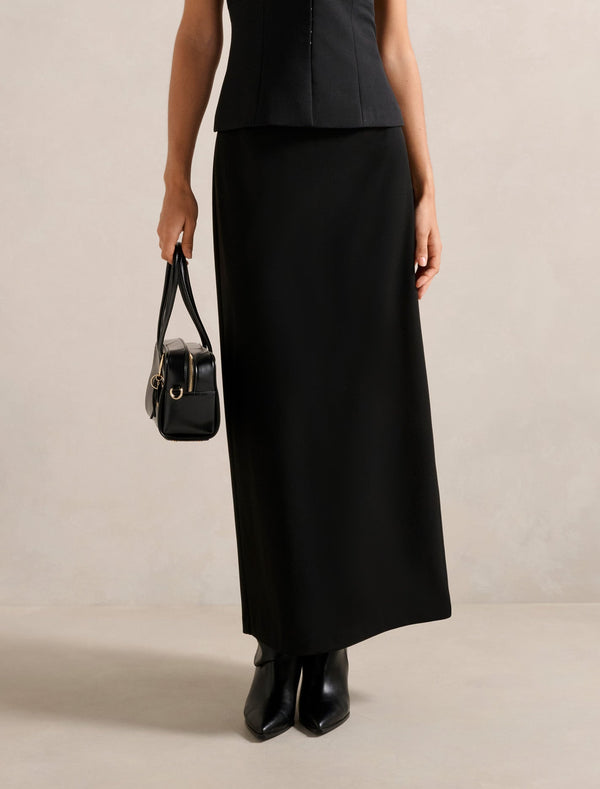 Drew Low Waist Column Skirt Black Forever New
