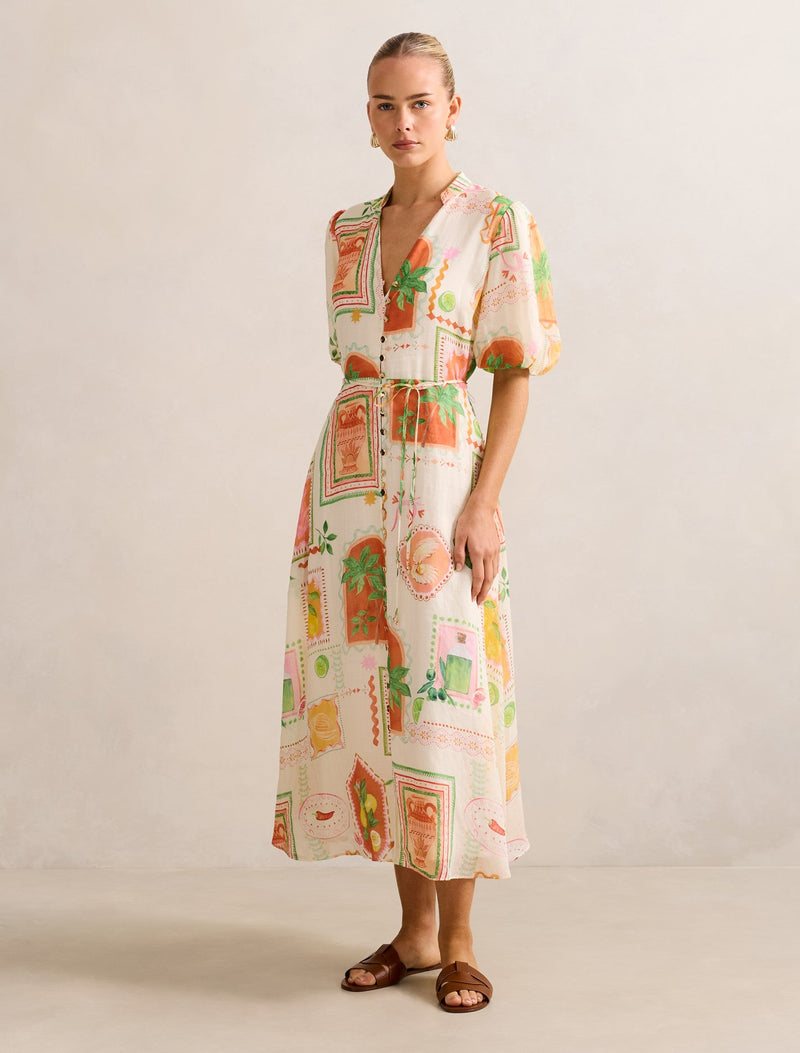 Sophie Puff Sleeve Midi Dress Forever New