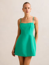 Maura Structured Linen Mini Dress Clover Forever New