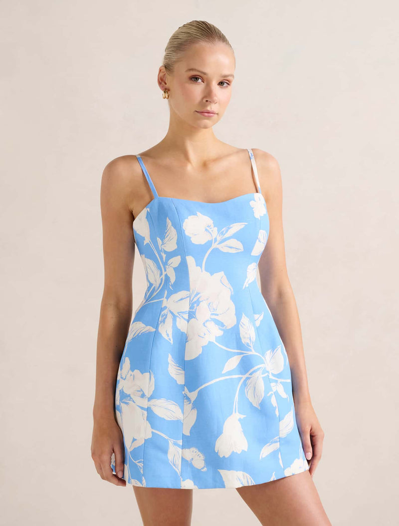 Maura Structured Linen Mini Dress Forever New