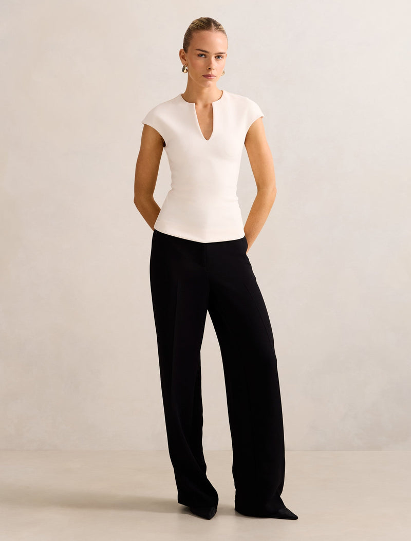 Montana V Neck Extended Shoulder Top Forever New