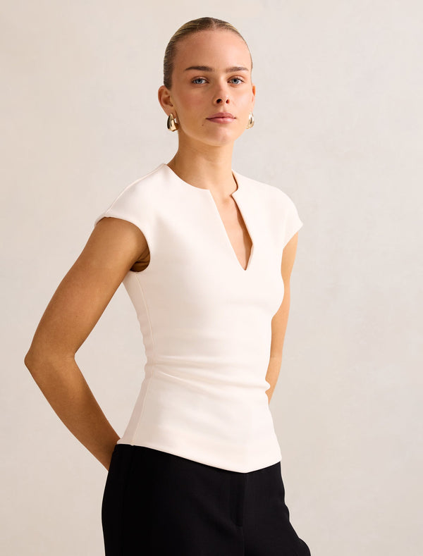 Montana V Neck Extended Shoulder Top Forever New