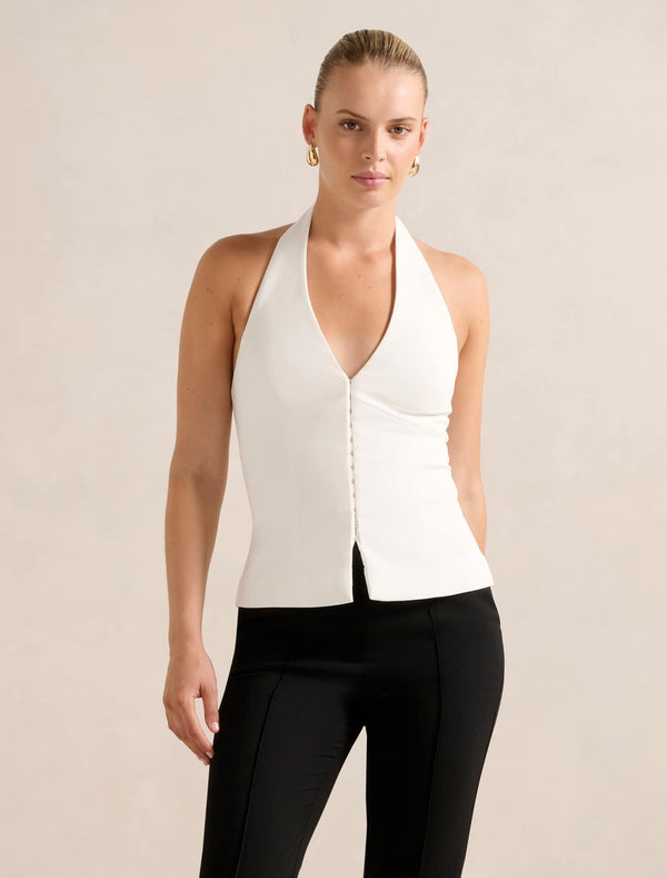 Ricki Halter Waistcoat Porcelain Forever New